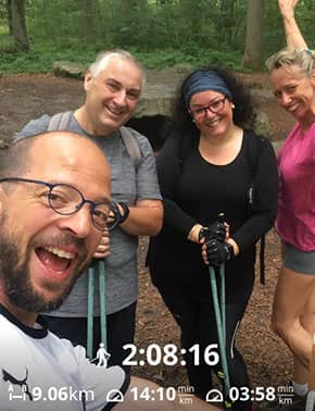 marche nordique forêt de carnelle avec coach